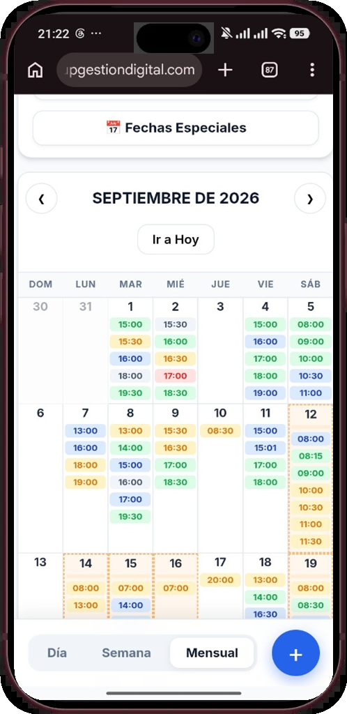 Agenda Móvil - UP Gestión Digital