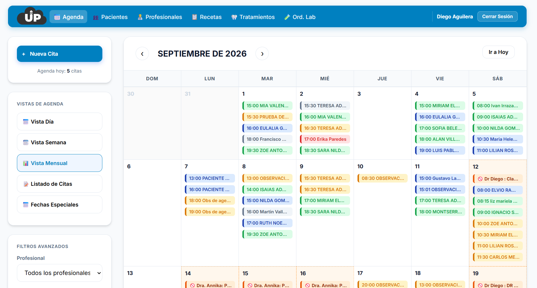 Agenda de Escritorio Completa - UP Gestión Digital